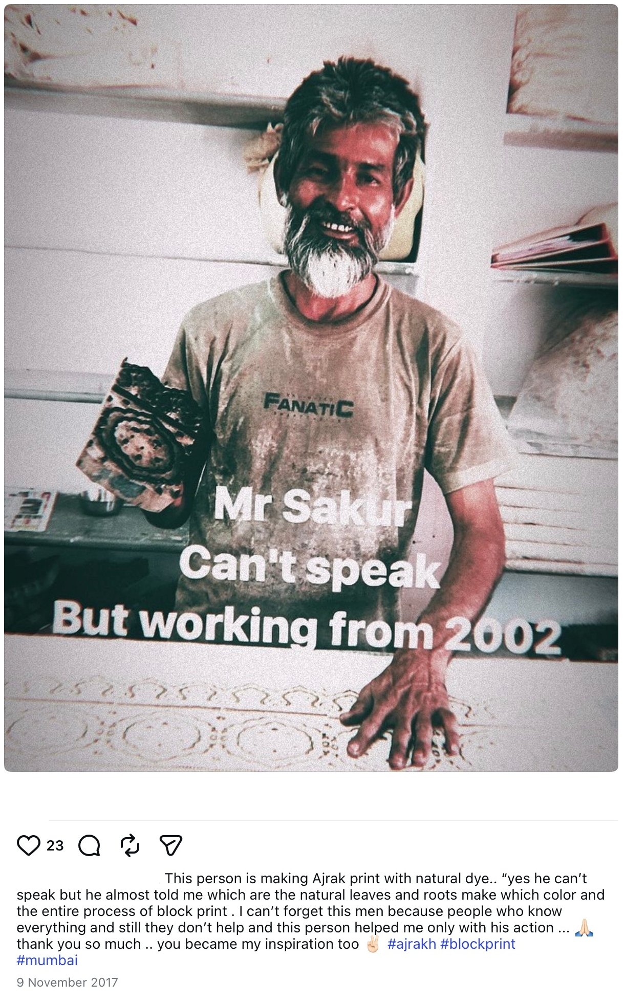AJRAKH WORKER IN OCHRE PIERRE