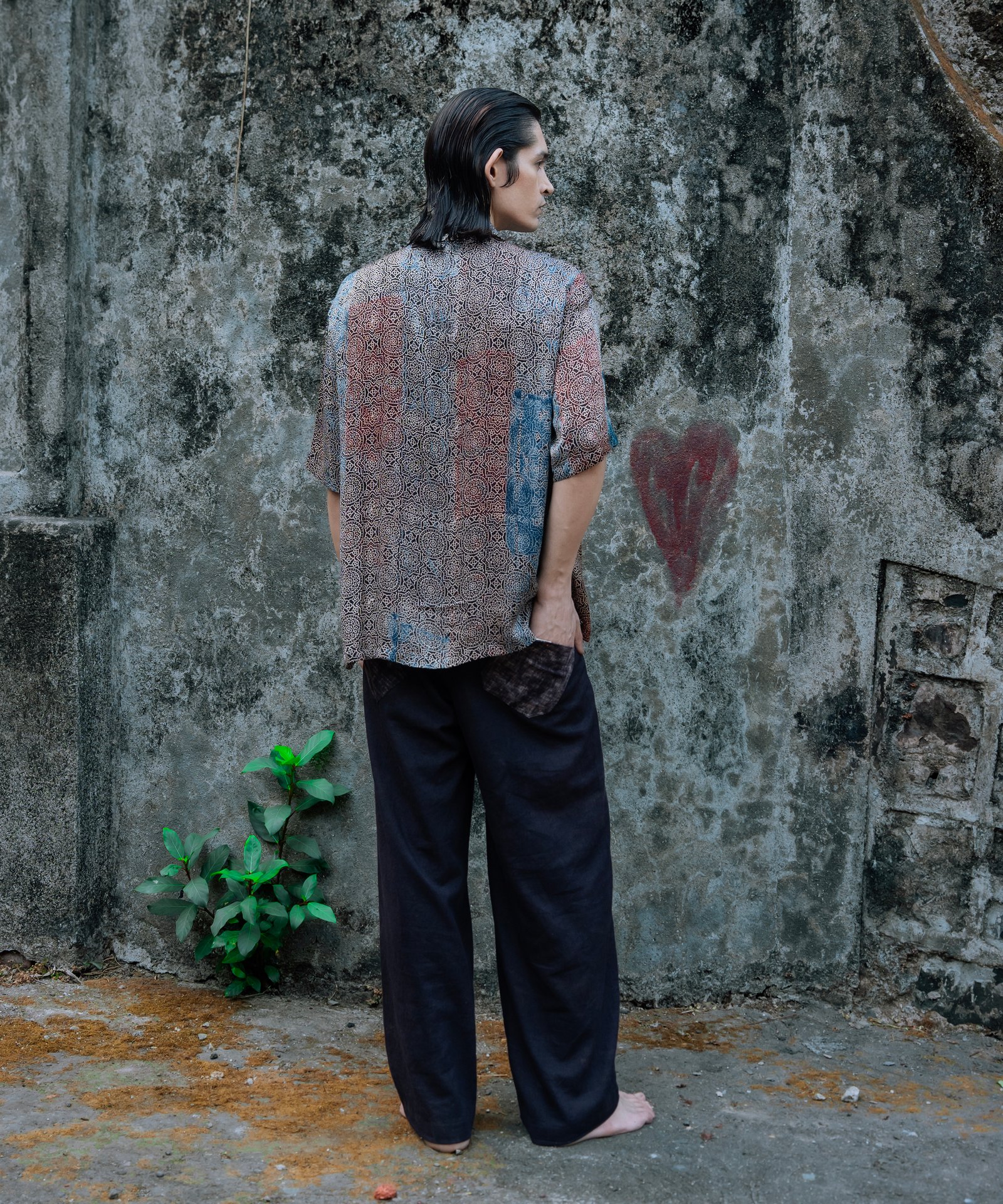 THE MANDALA GRID 4 The Mandala Grid Pure Silk Shirt Back View