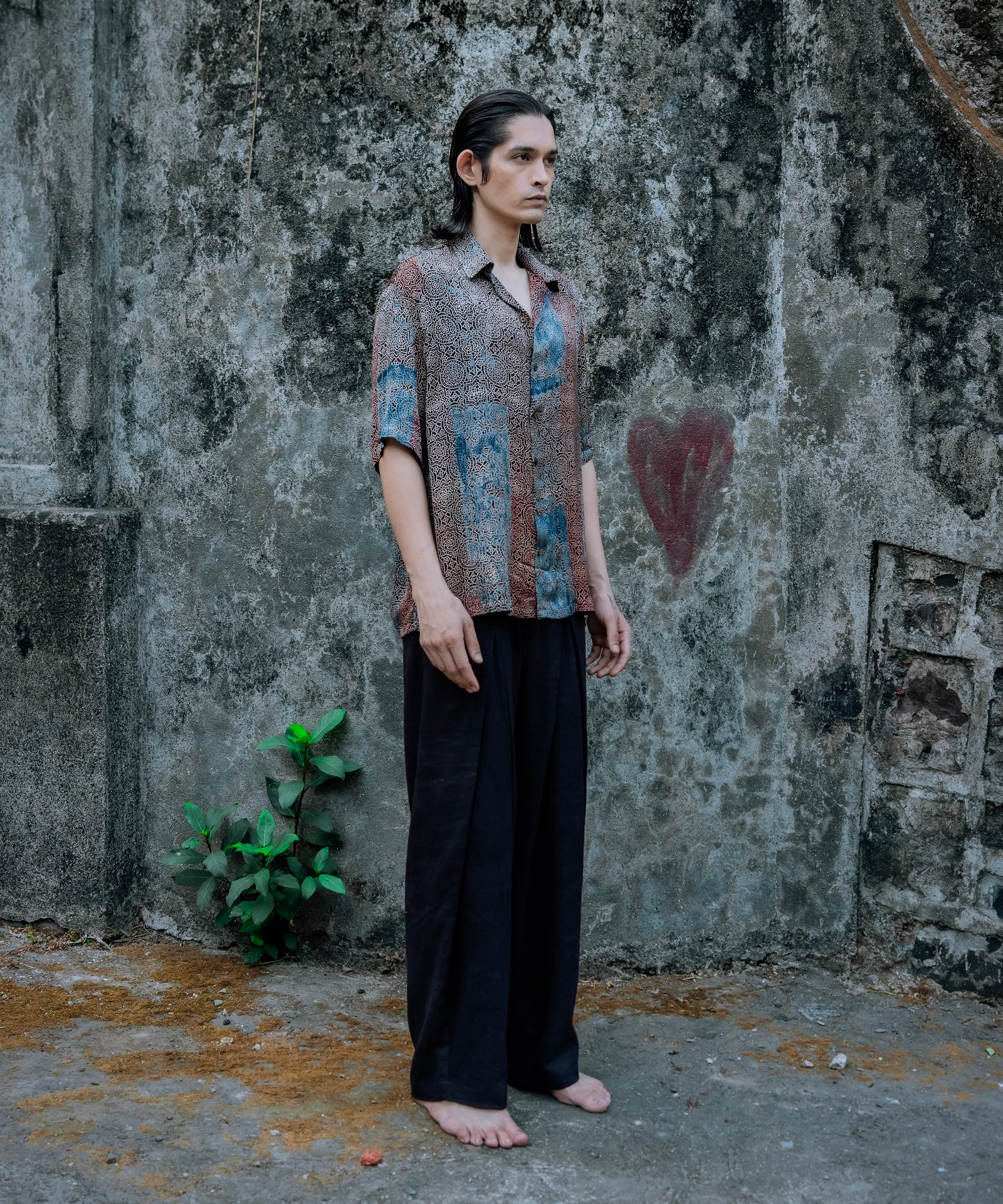 THE MANDALA GRID 3 The Mandala Grid Pure Silk Shirt Collar Detail