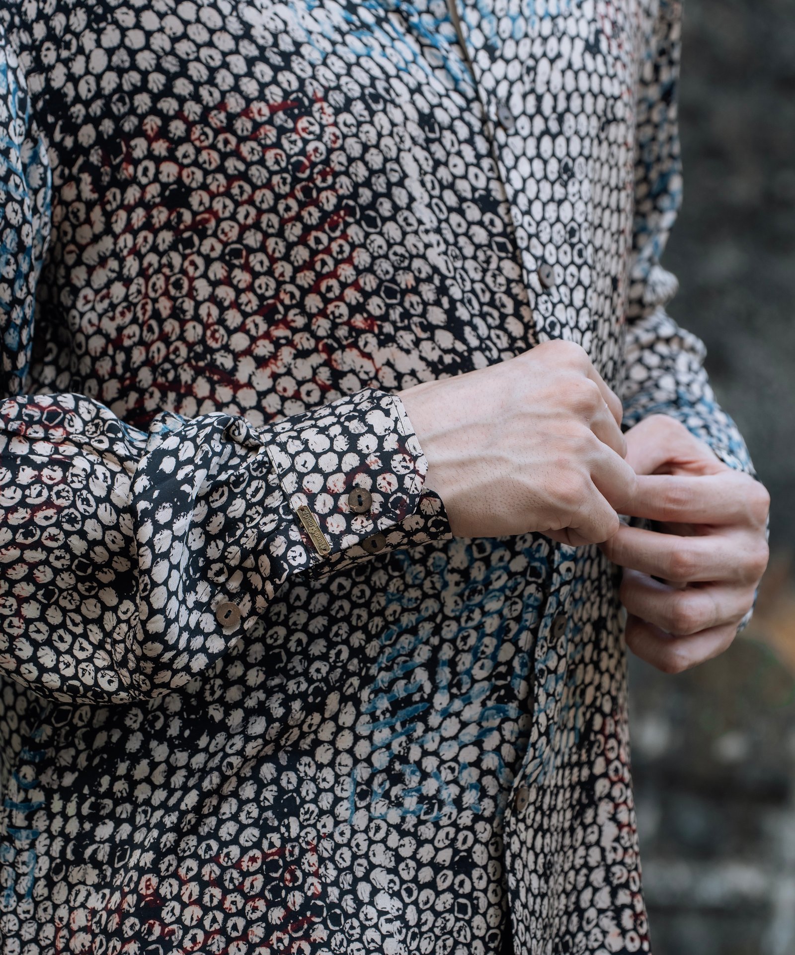 The Moonseed Pure Silk Shirt Fabric Close-up