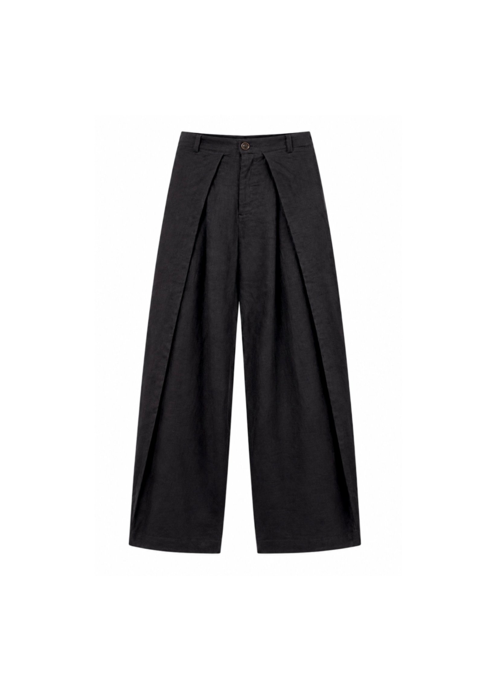 The Shadow Drape Linen Cotton Trousers Front View