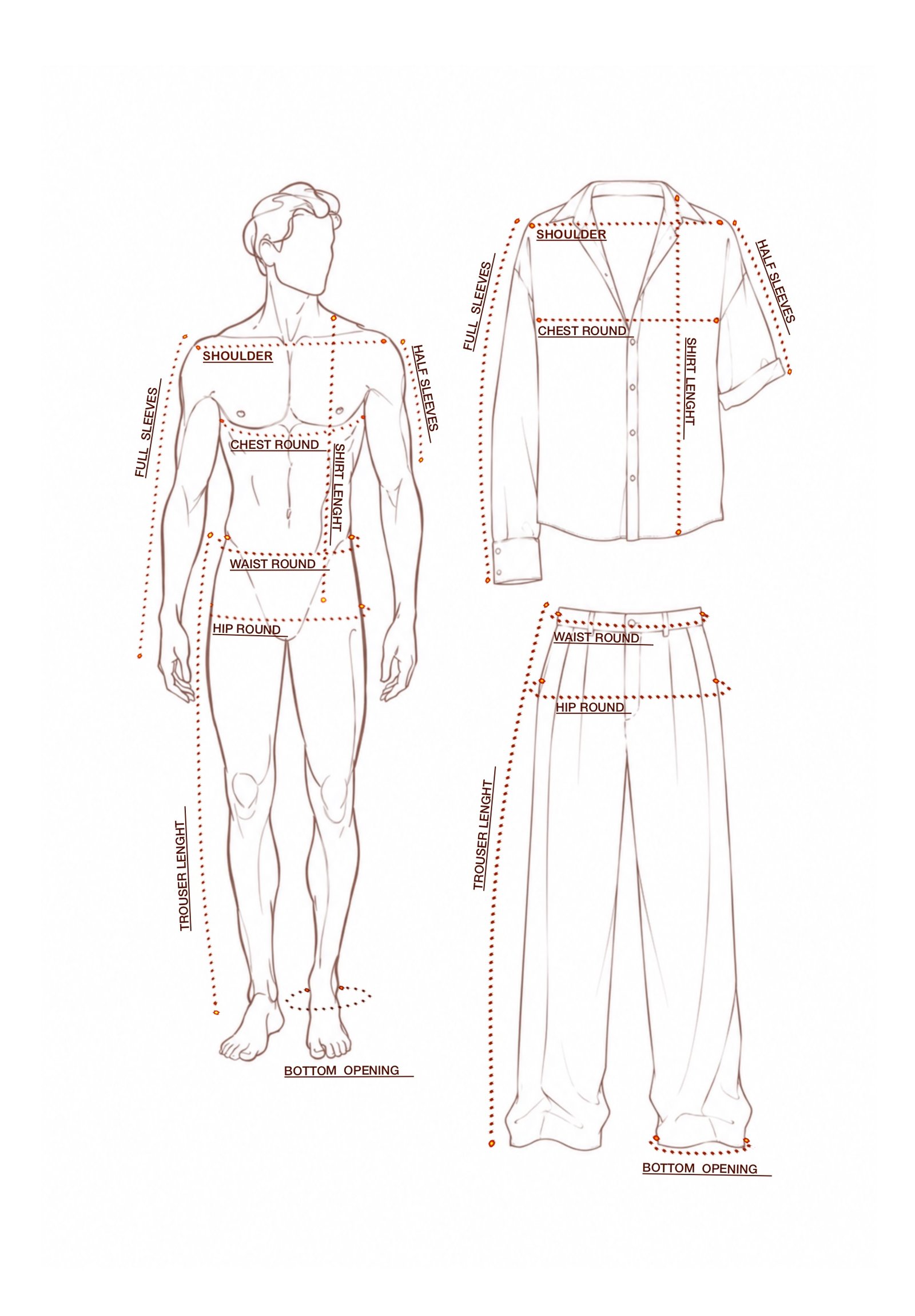 SIZE CHART GUIDE By Ochre Pierre